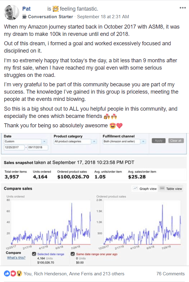 100,000 revenue in 9 months