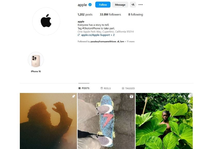 Apple Instagram Page