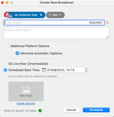 Ecamm Live LinkedIn Live Scheduling Ecamm Live LinkedIn Live Scheduling