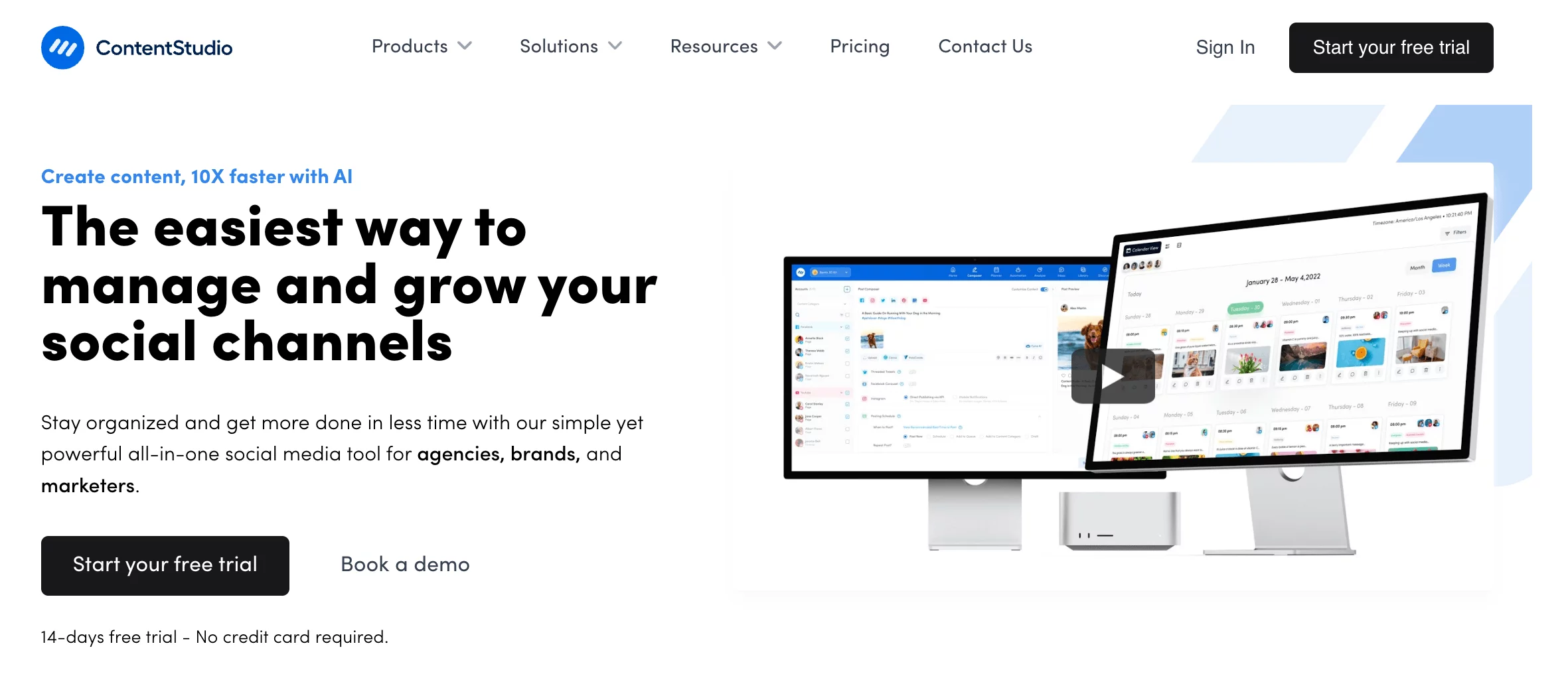 ContentStudio website homepage