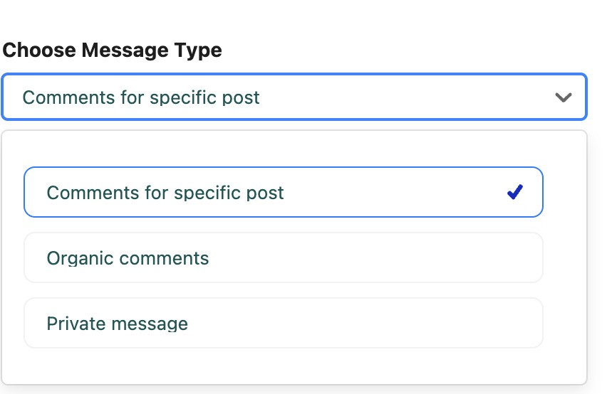 Instagram Automoderation - choosing message type for Auto-moderation