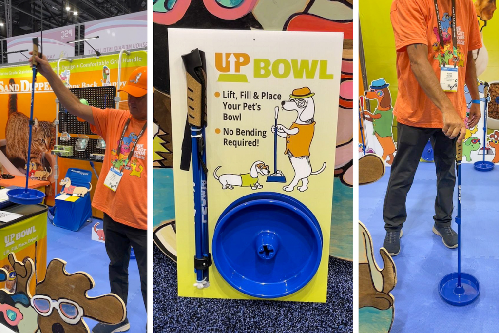 Accessible pet food bowl - bowl with stick