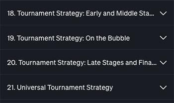 daniel negreanu masterclass table of contents and overview