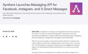 Ayrshare Launches Messaging API for Facebook,...