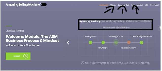the ASM dashboard